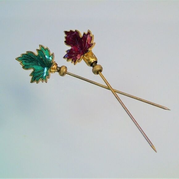 Canadian Maple Leaf Tie Sticks Hat Scarf Pins - Picture 2 of 8